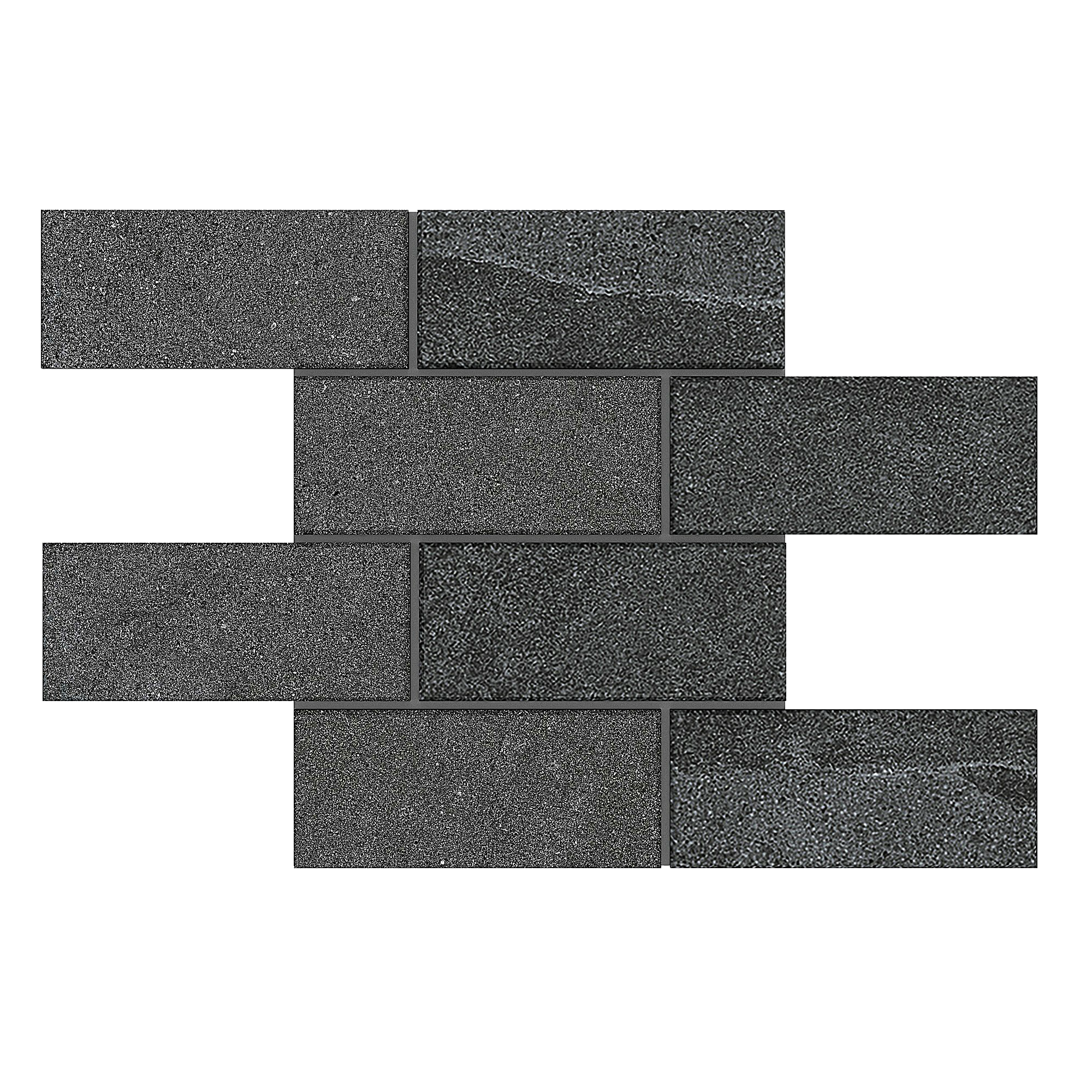 Мозаика Bricks Big керамогранит Luna LN03/TE03 Черный матовый