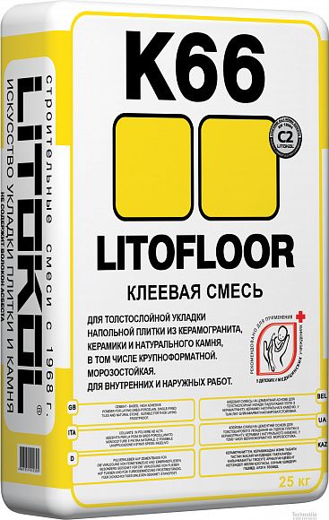 Клеевая смесь Litofloor К66 серый 25кг