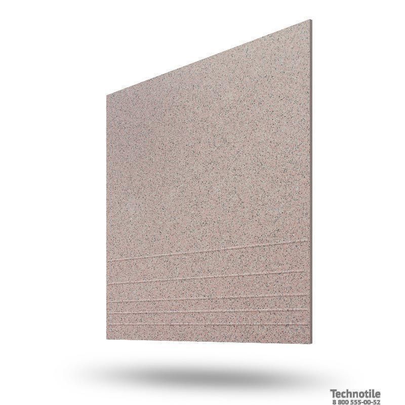 Ступень керамогранит Соль-перец У112 Розовый матовый