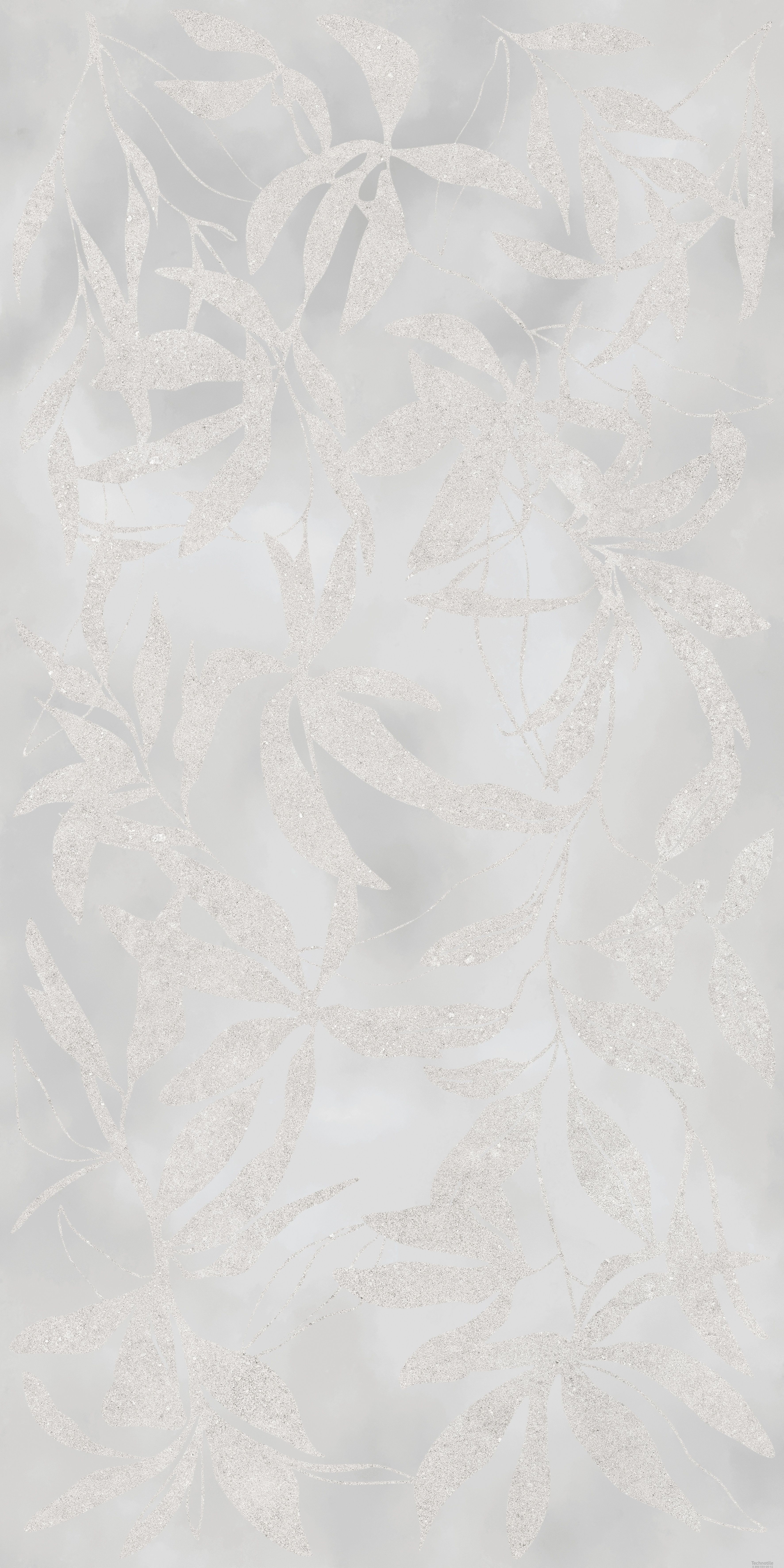 Плитка керамогранит ArtWall Цветы Серый матовый