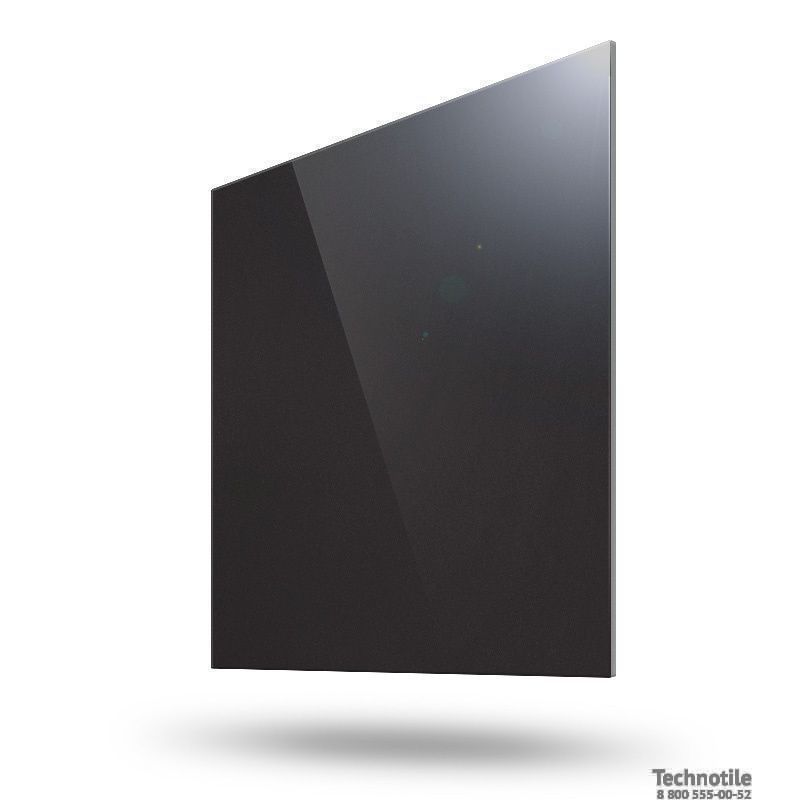 Плитка керамогранит Моноколор УФ019 Насыщенно-черный полированный