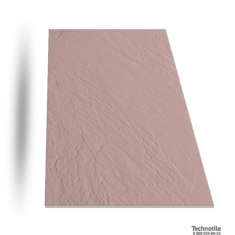Плитка керамогранит Моноколор UF009 Розовый рельеф