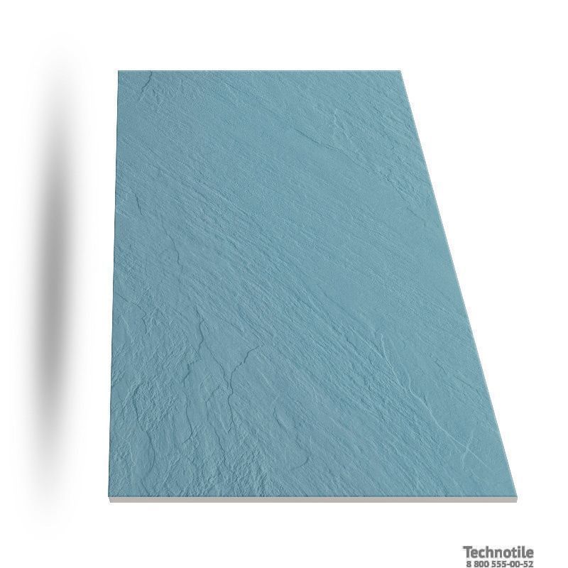 Плитка керамогранит Моноколор UF008 Голубой рельеф