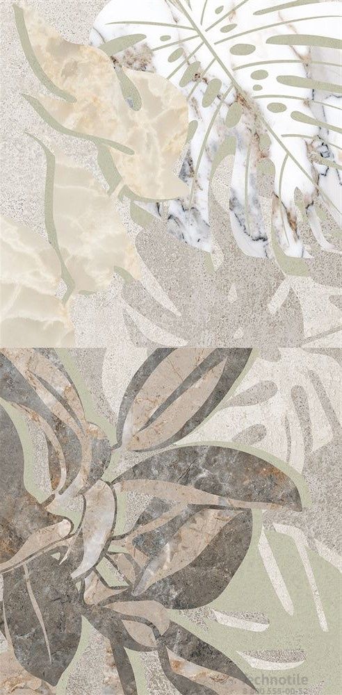 Декор керамогранит Marble-X Цветочный лаппатированный