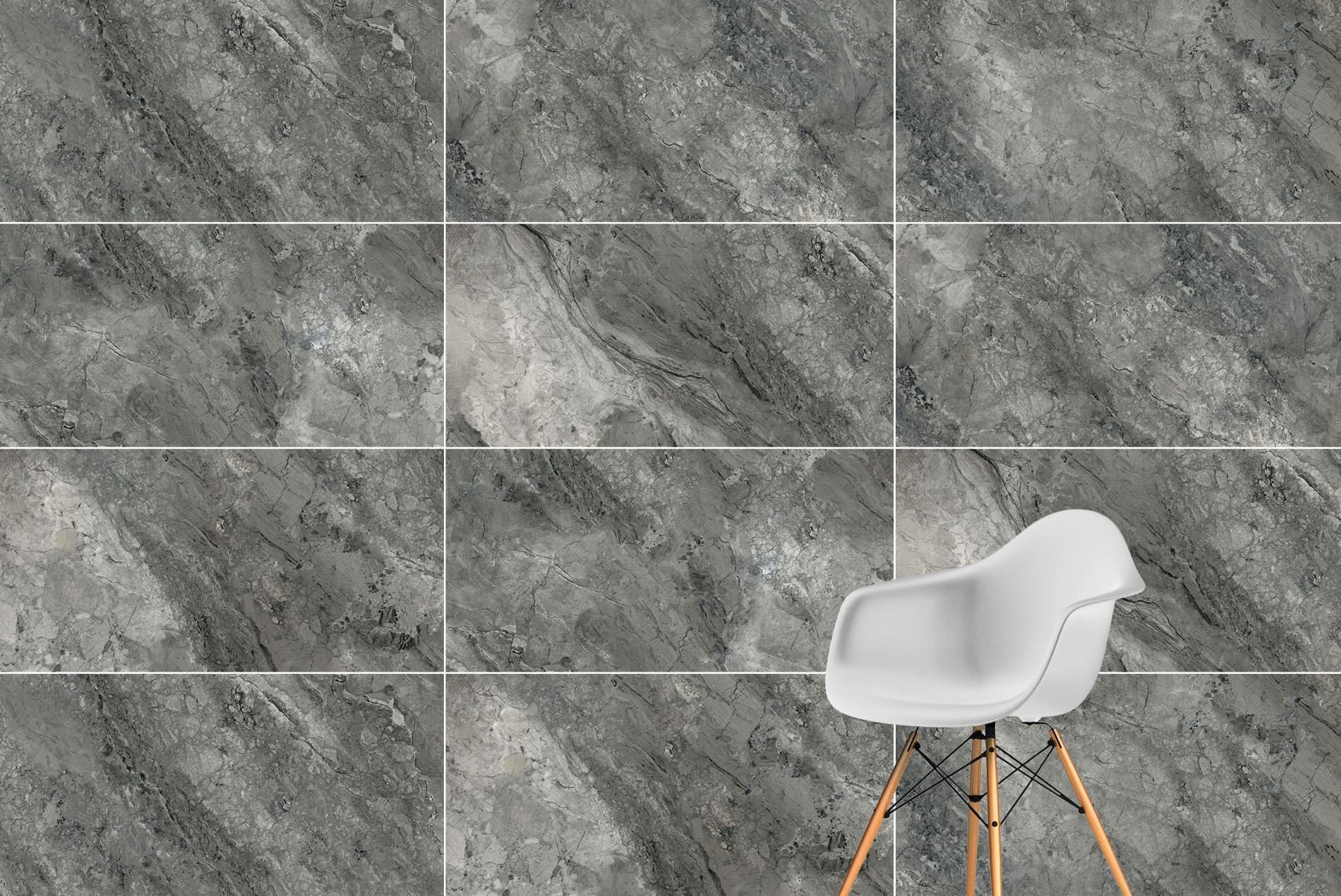 Плитка керамогранит MarbleSet Иллюжн Темно-серый лаппатированный