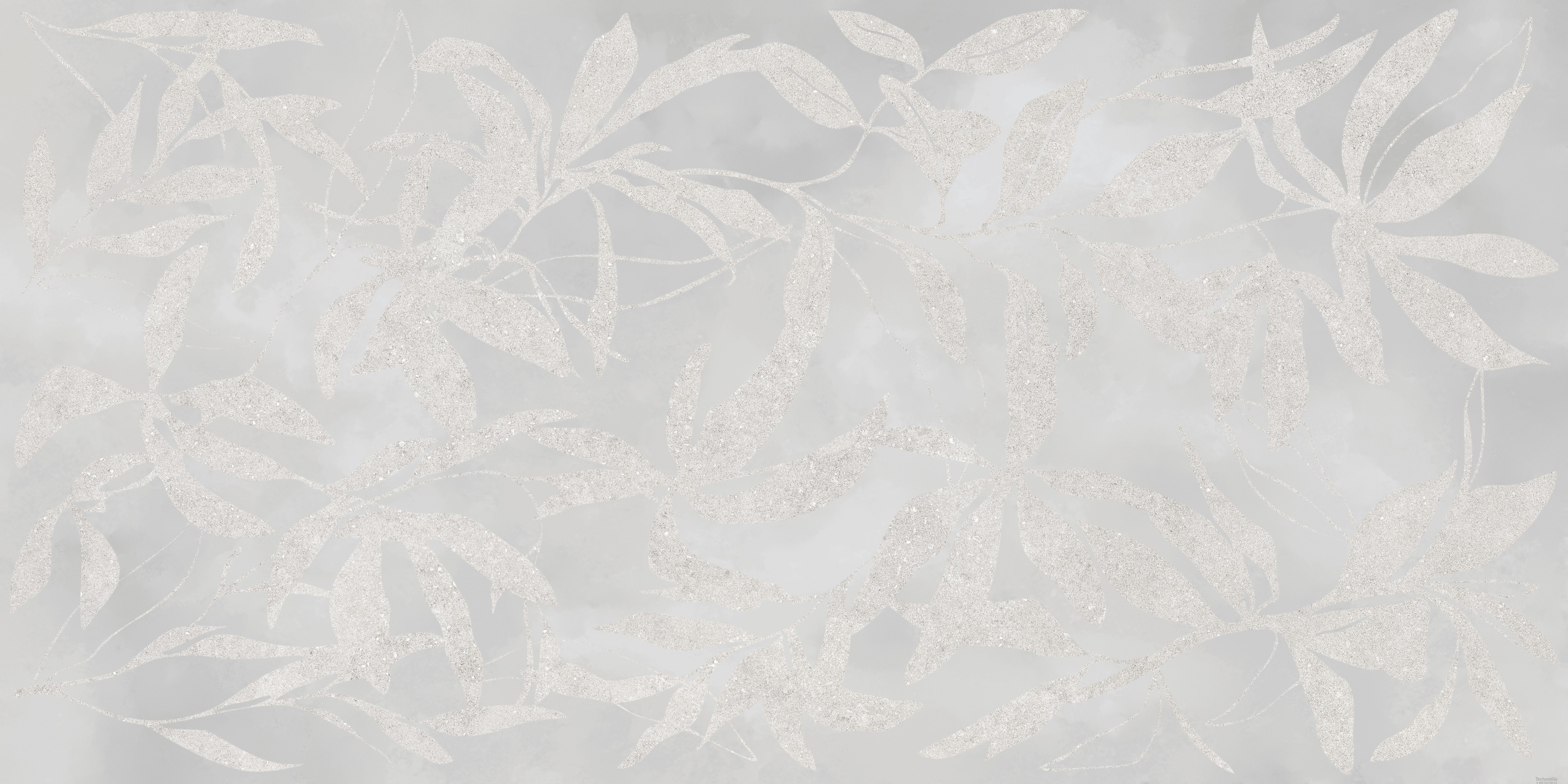 Плитка керамогранит ArtWall Цветы Серый матовый