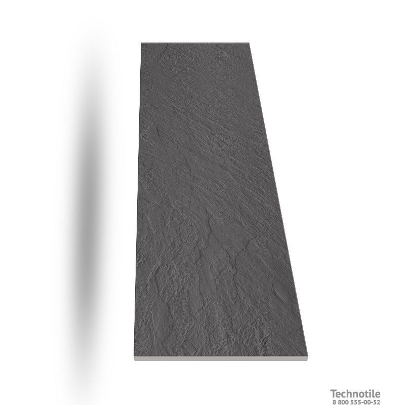 Плитка керамогранит Моноколор UF013 Черный рельеф