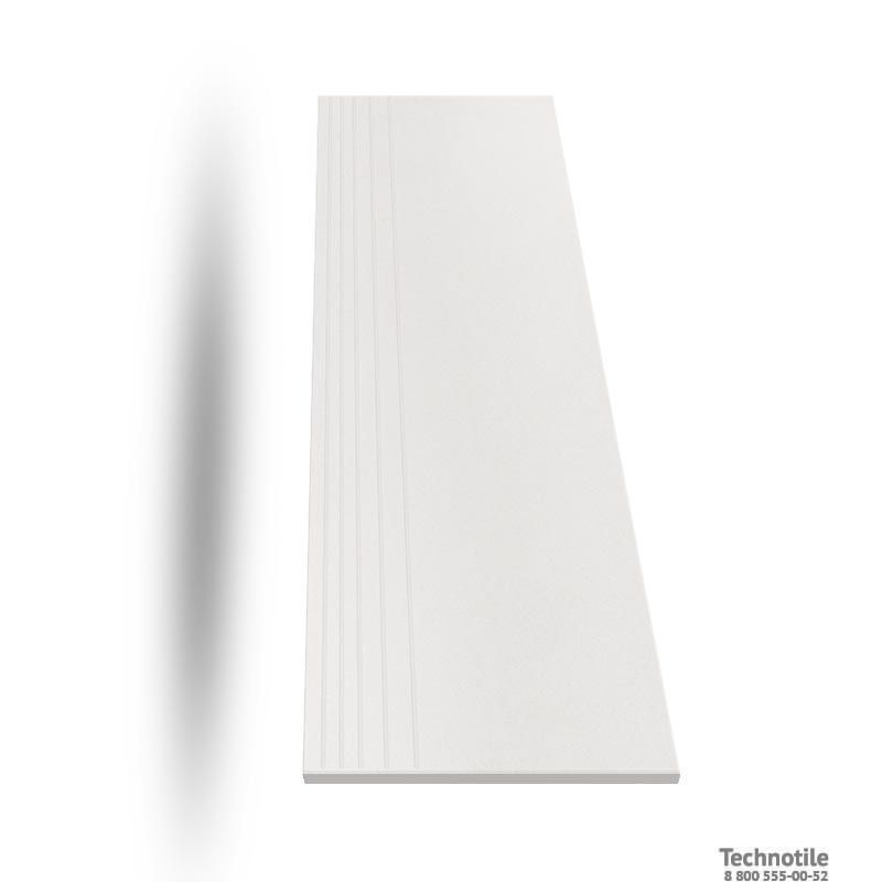 Ступень керамогранит Моноколор УФ001 Белый матовый