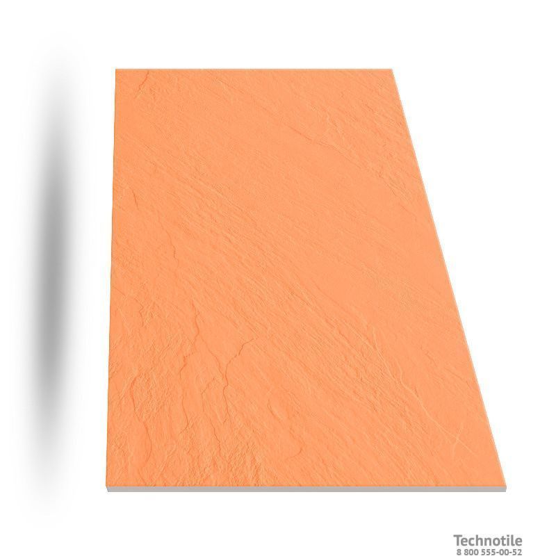 Плитка керамогранит Моноколор UF026 Насыщенно-оранжевый рельеф