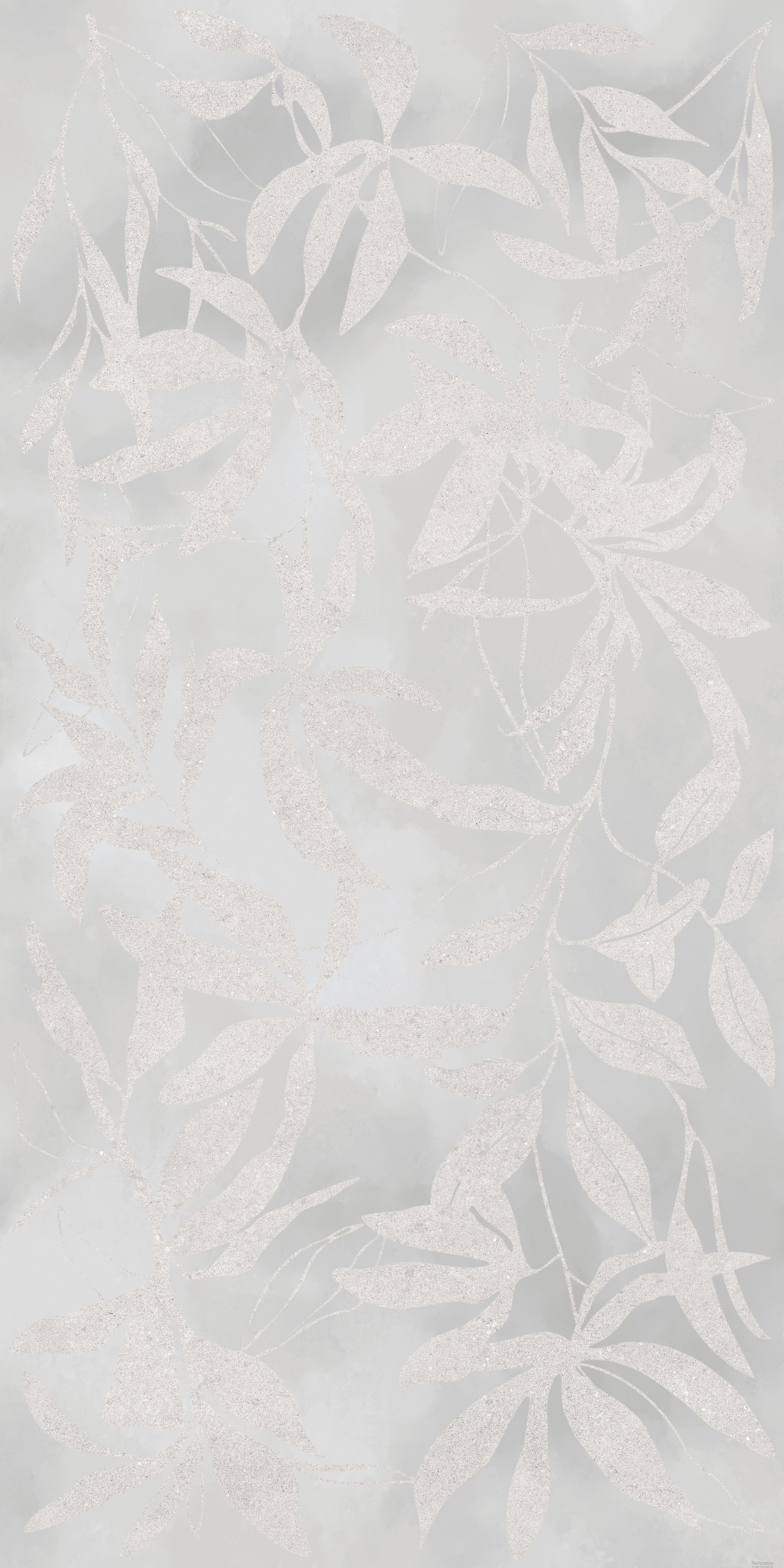 Плитка керамогранит ArtWall Цветы Серый матовый