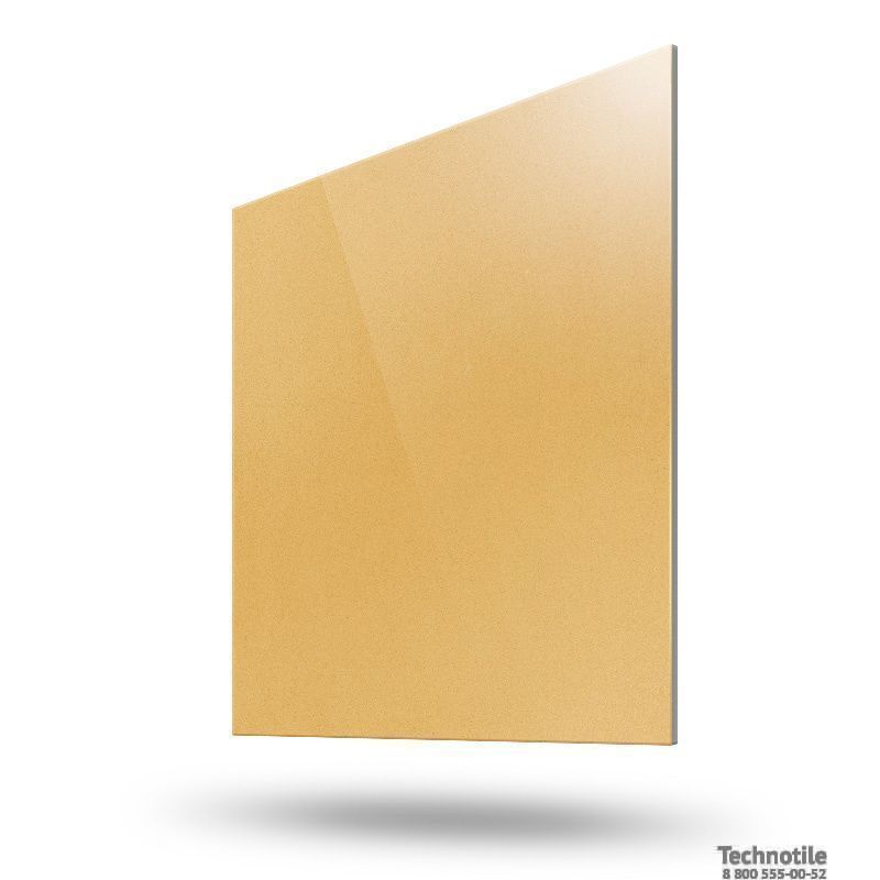 Плитка керамогранит Моноколор УФ015 Горчичный полированный