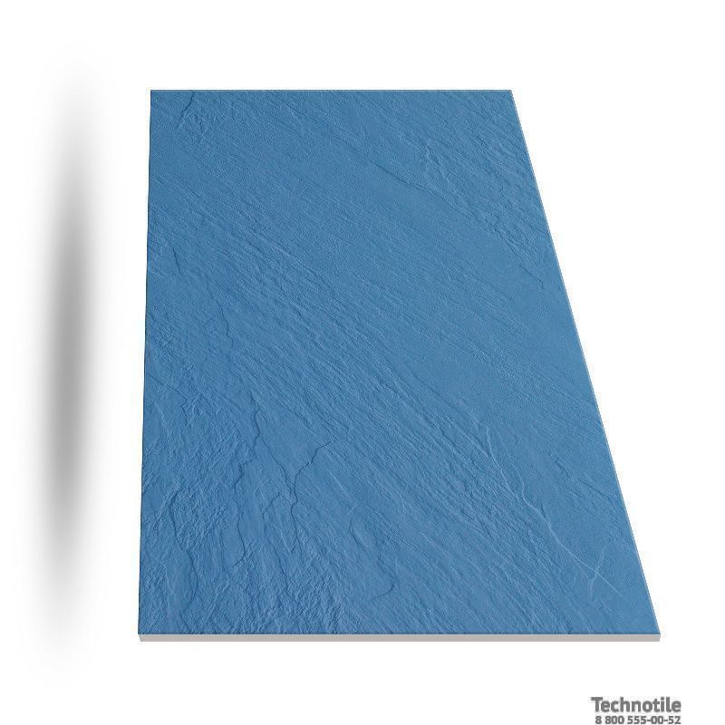 Плитка керамогранит Моноколор UF012 Синий рельеф