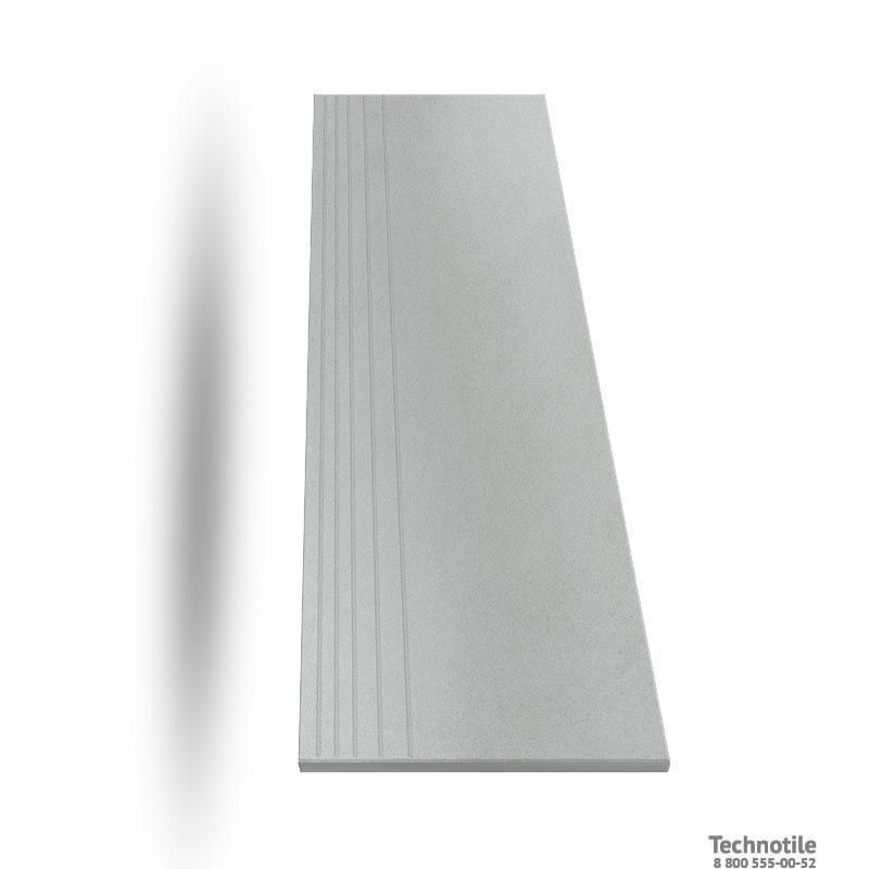 Ступень керамогранит Моноколор УФ002 Светло-серый матовый