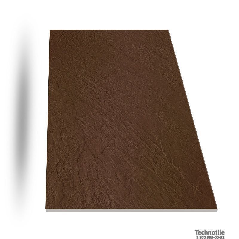 Плитка керамогранит Моноколор UF027 Кофейный рельеф