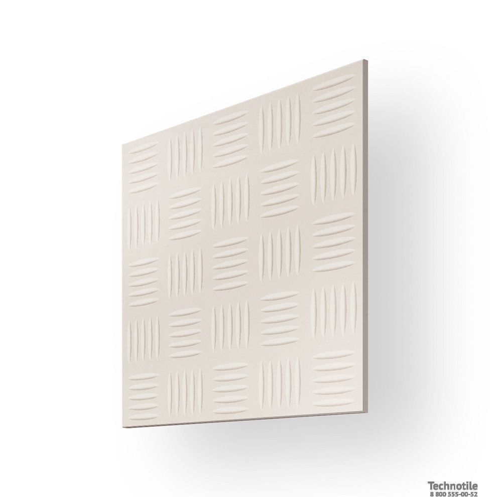 Плитка керамогранит Моноколор U100 Молочный антискользящий Рифленый