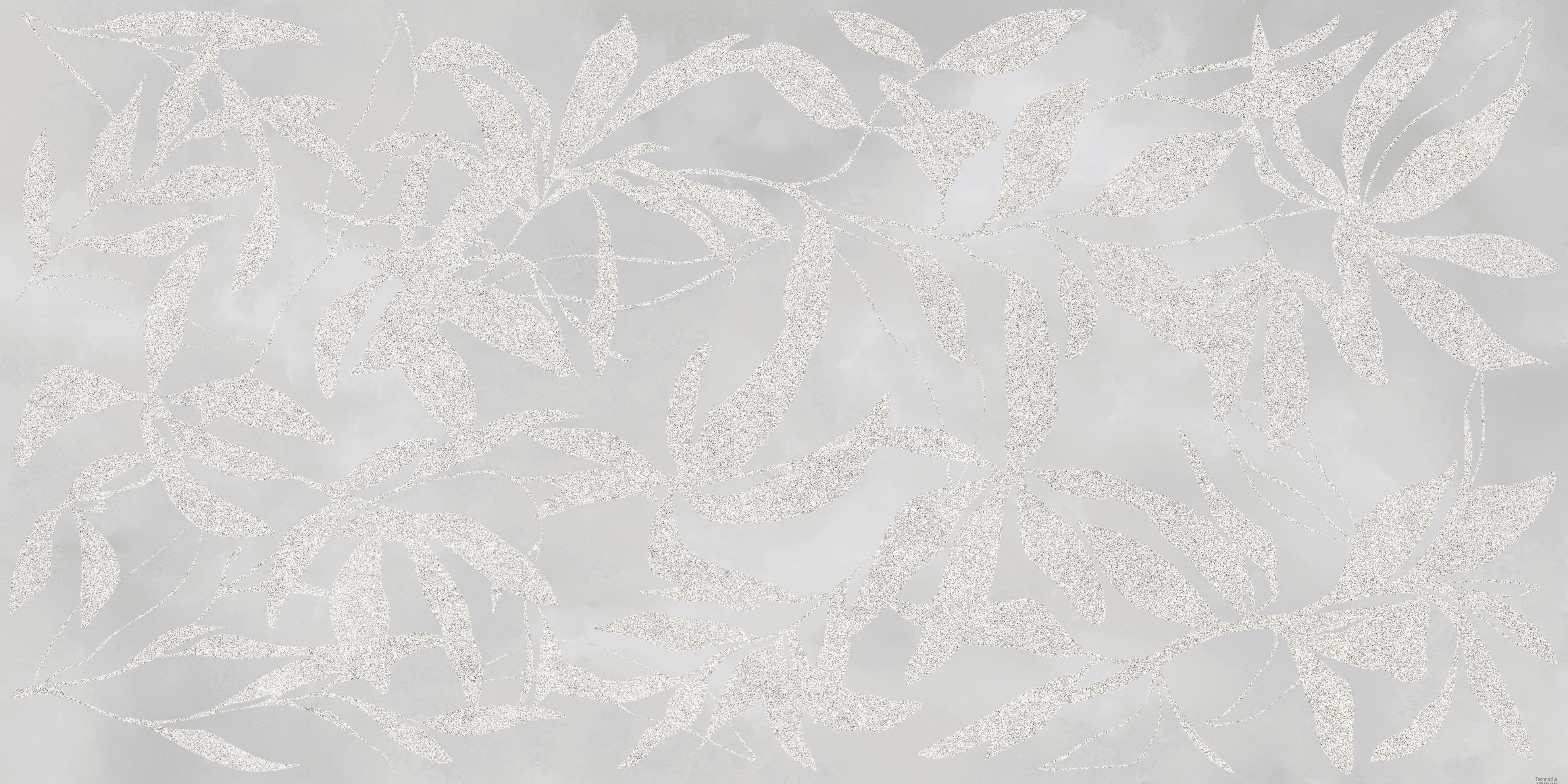 Плитка керамогранит АртВолл K958008R Цветы Серый матовый