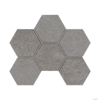 Мозаика Hexagon керамогранит Luna LN02/TE02 Серый матовый