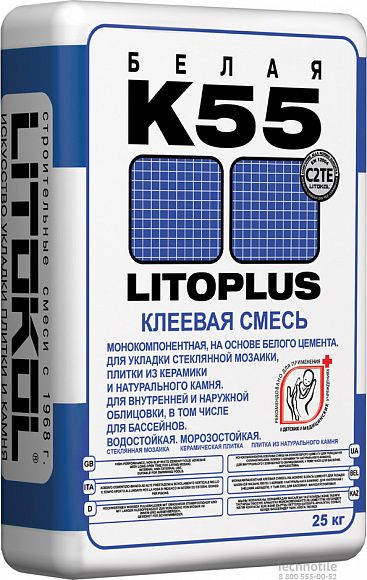 Клеевая смесь Litoplus К55 белый 25кг