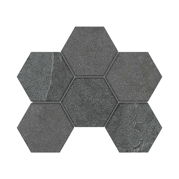 Мозаика Hexagon керамогранит Луна LN03/TE03 Черный матовый