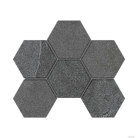 Мозаика Hexagon керамогранит Luna LN03/TE03 Черный матовый